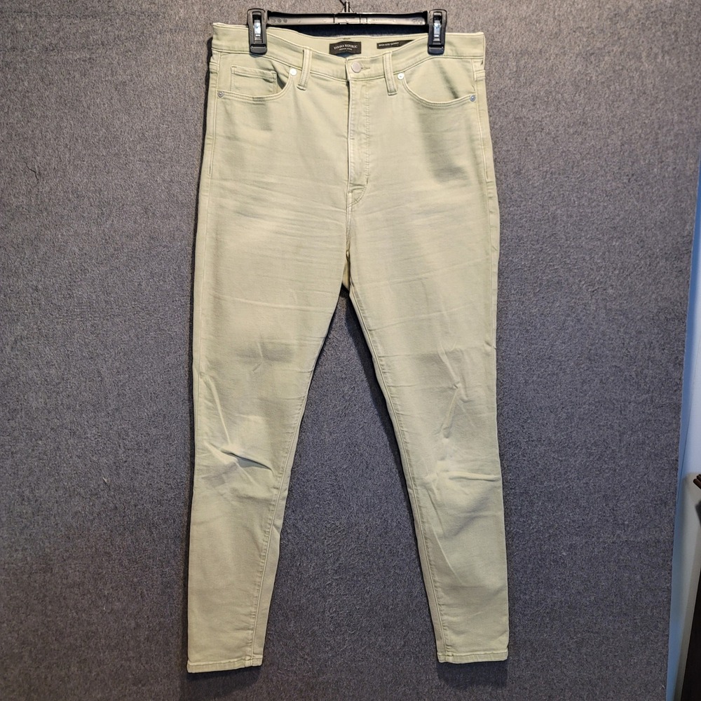 Banana‎ Republic High Rise Skinny Premium Denim Jeans Sage Green Size 31L